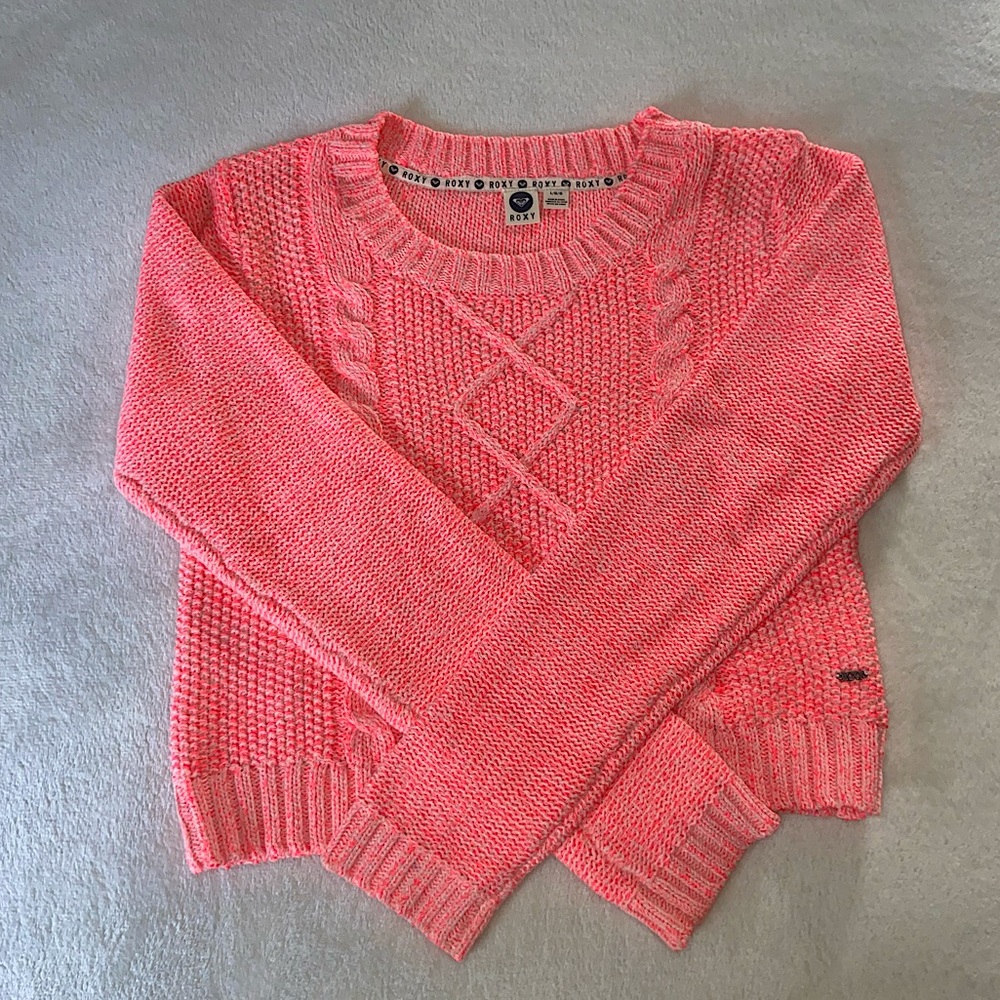 NWOT Women’s Roxy Neon Orange Sweater Size Large